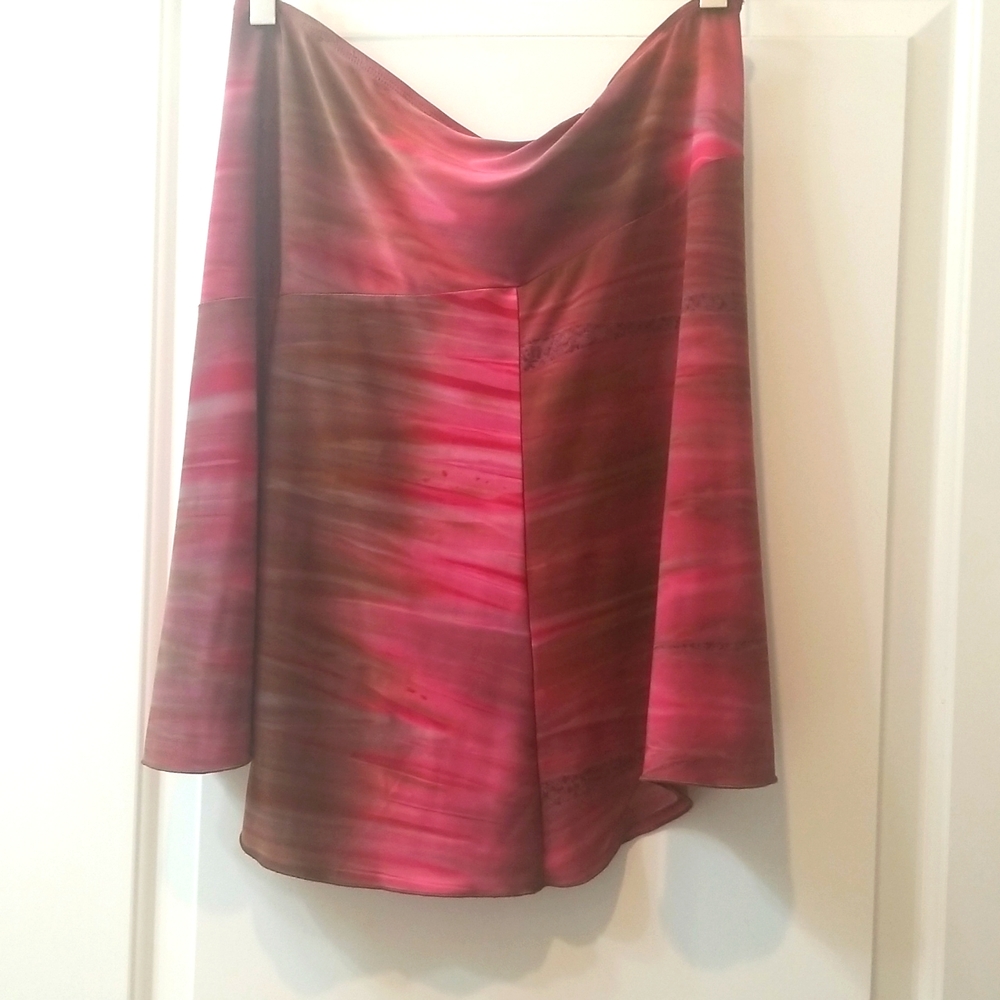 Tempted Mini Skirt Skirt Red burgundy tye dye with side slit